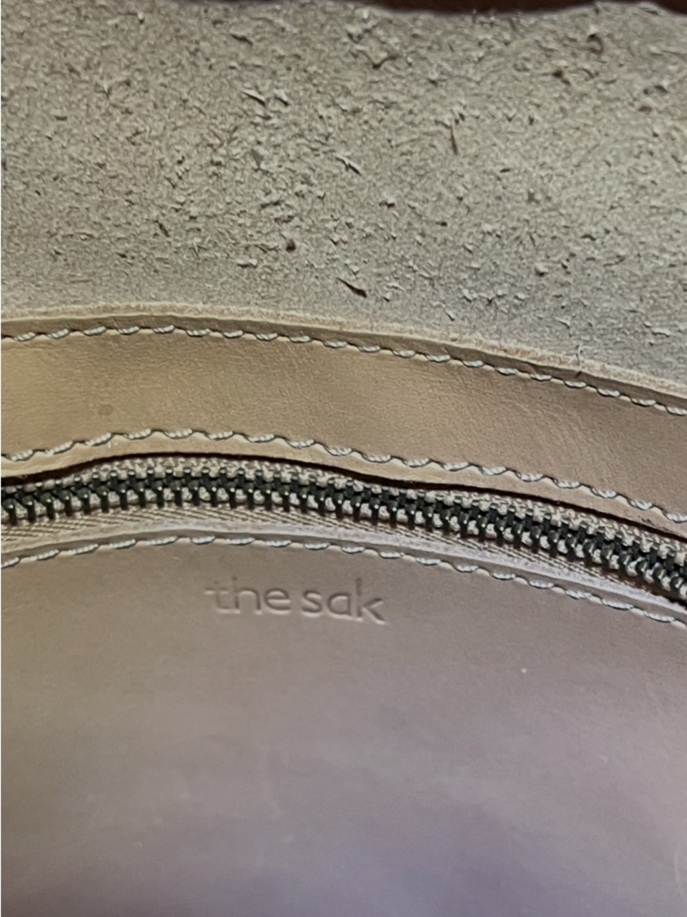 The Sak Beige/Tan Woven Drawstring Bucket Crossbody with Tassel - Picture 2 of 5